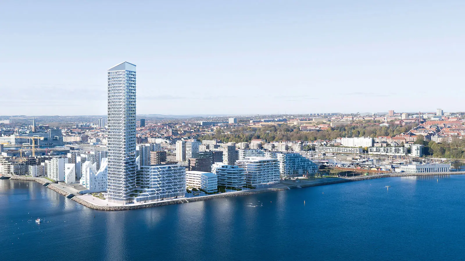 Aarhus Ø hvor man blandt andet kan se Lighthouse bygyningen